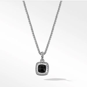 DAVID YURMAN Petite Black Onyx & Diamond Pavé Bezel Pendant Necklace